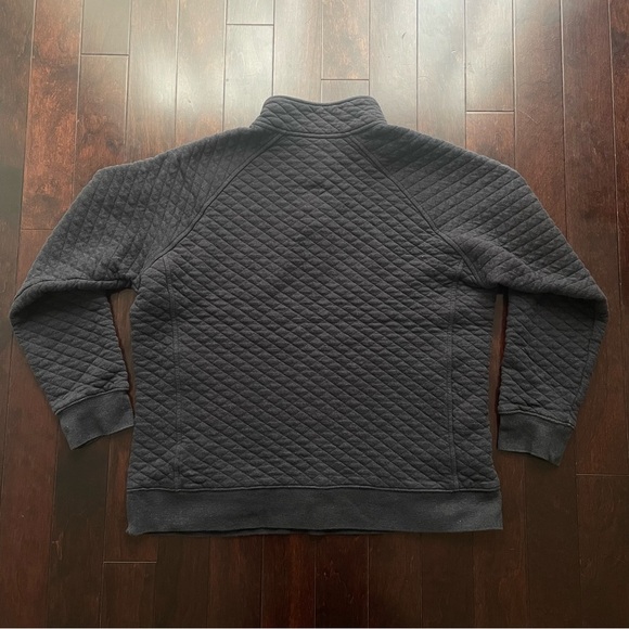 Eddie Bauer Quilted Pullover Size Medium M dark Gray Mens Sweater Quarter - Picture 5 of 6